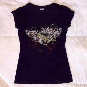 Angel Heart & Wings Graphic Tee Shirt